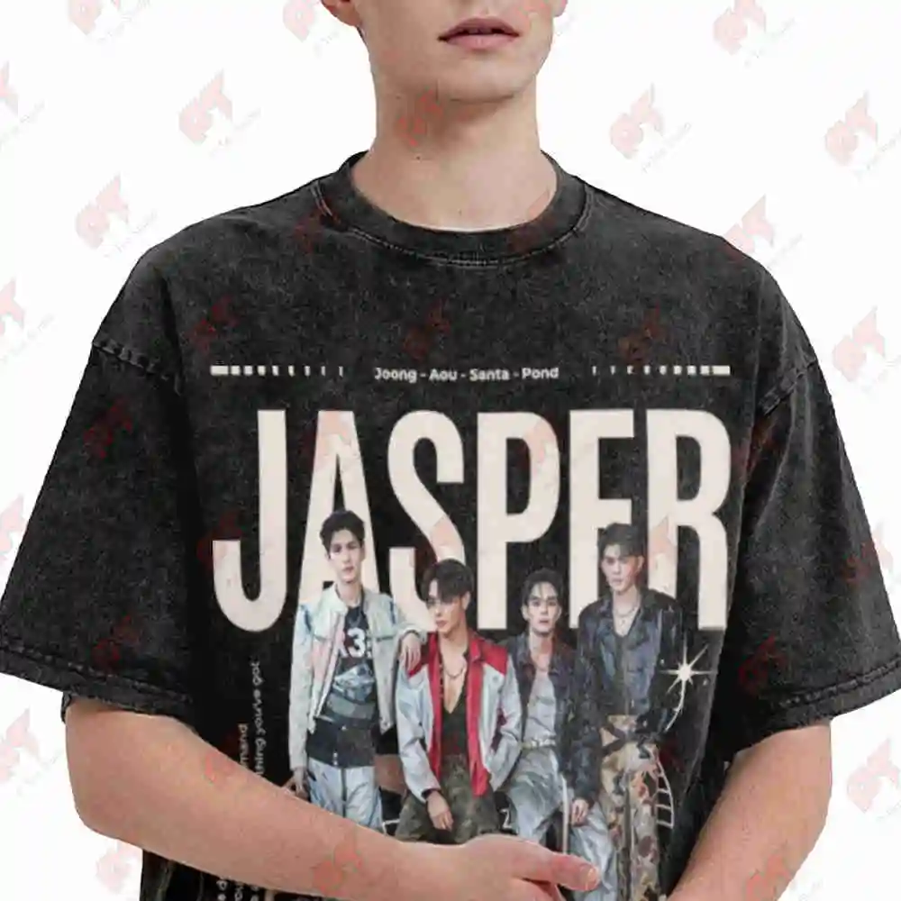 Jasper Inspired Thai Boy Band Fanmade Vintage Washed Tee Pure Cotton T-Shirt