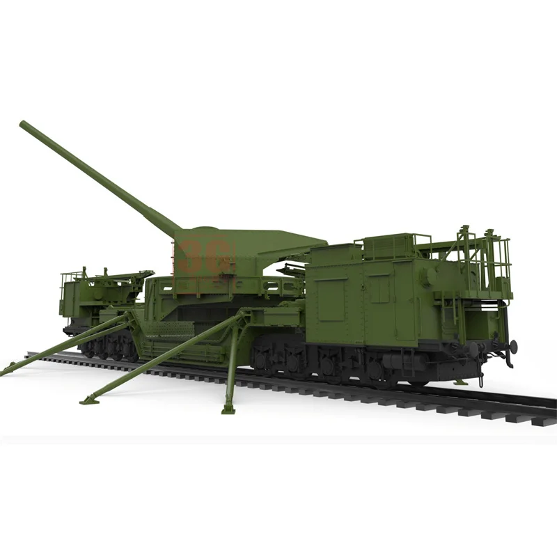 QW-MODEL 3D Printed Q09005 1/72 Soviet TM-1-180 Railway Gun, Scale Model Kit DIY Toy