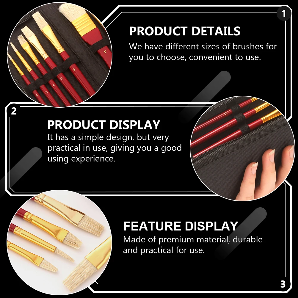 Oil Brush Board Set Bristle Brushes Water Watercolor Paintbrushes Natural Student