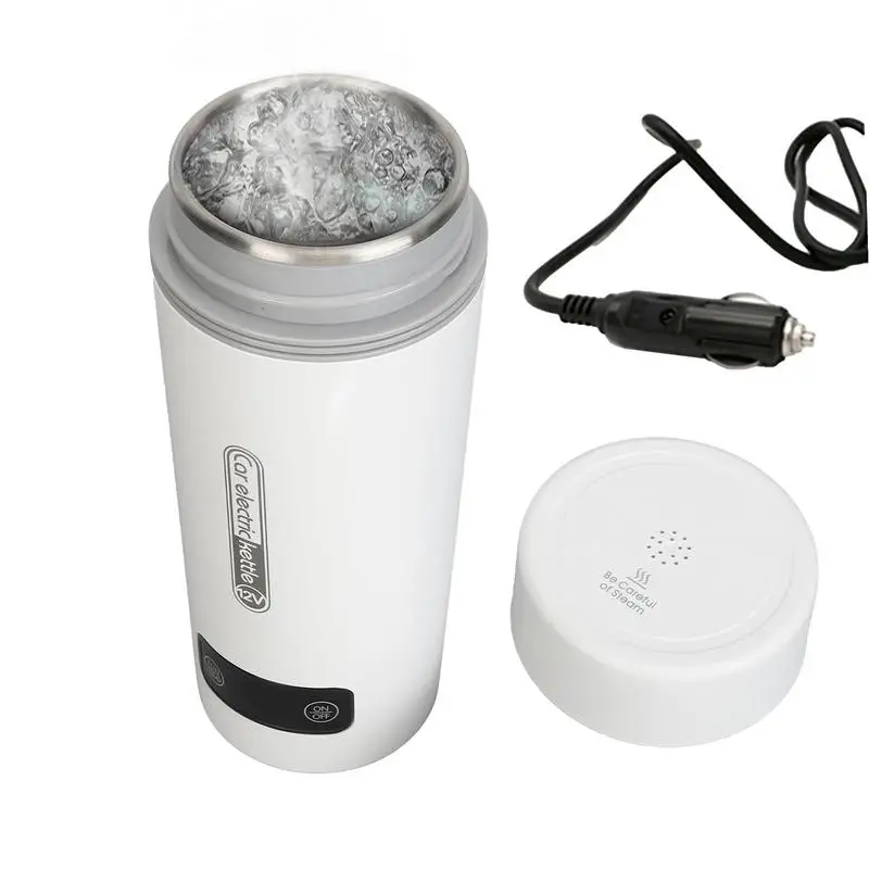 

450ML Stainless Steel Water Warmer Bottle Portable Heat Preservation Electric Kettle 12V/24V Car Heating Cup With 4 Temperature