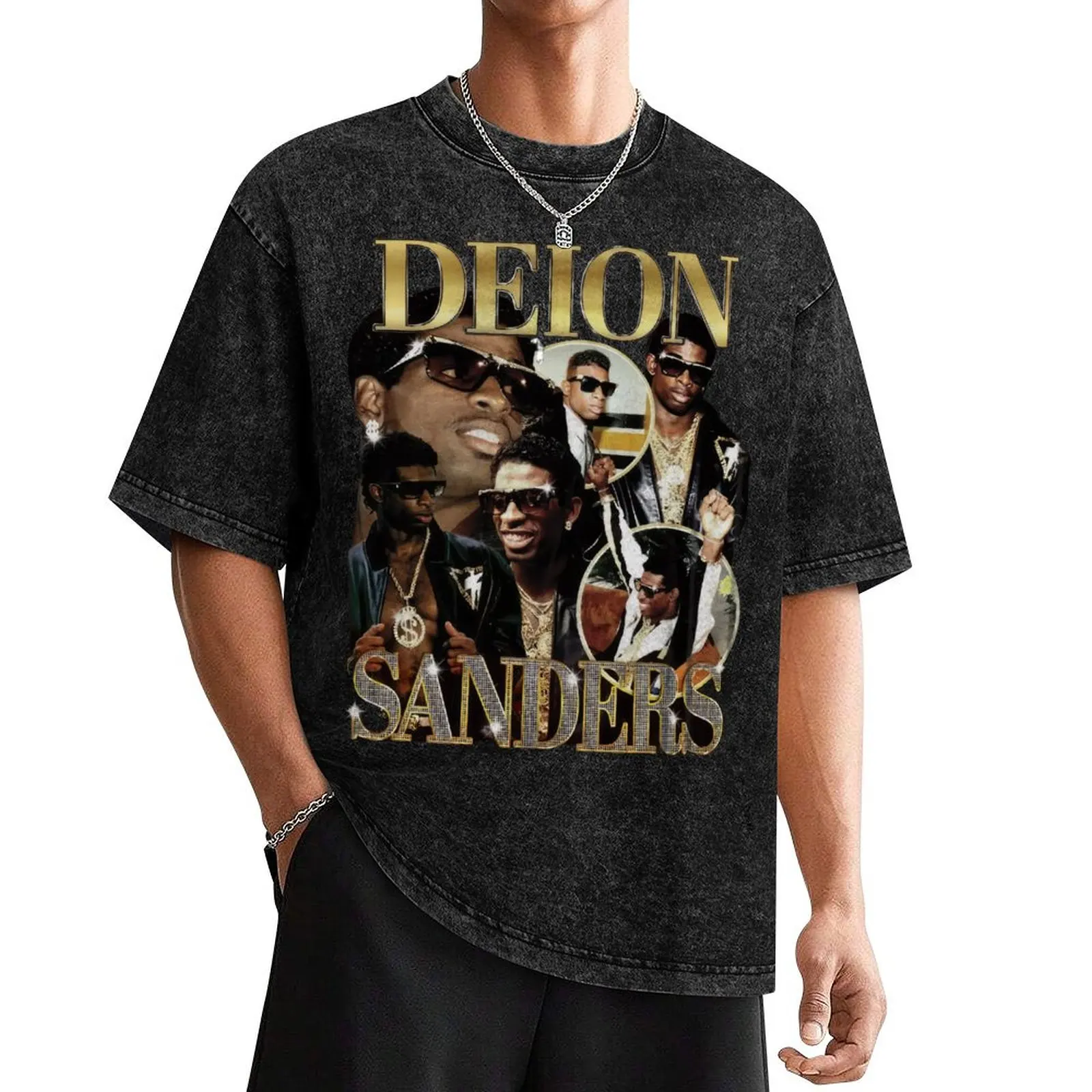 Deion Sanders Retro T-Shirt Aesthetic clothing Man t-shirt vintage clothes clothes for men