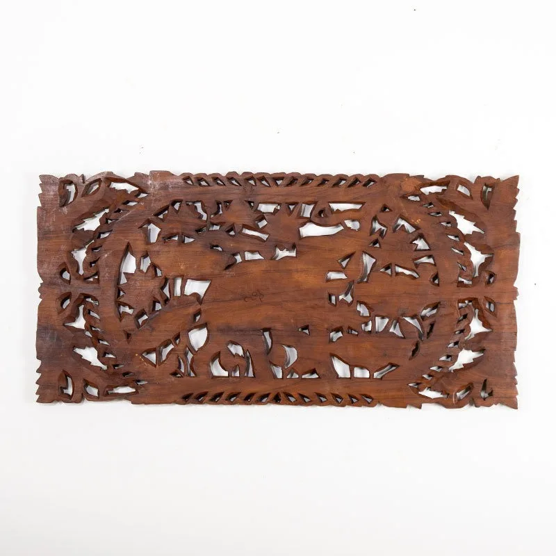 Wooden carved board wall decoration Solid wood wall hanging New Chinese retro decoration