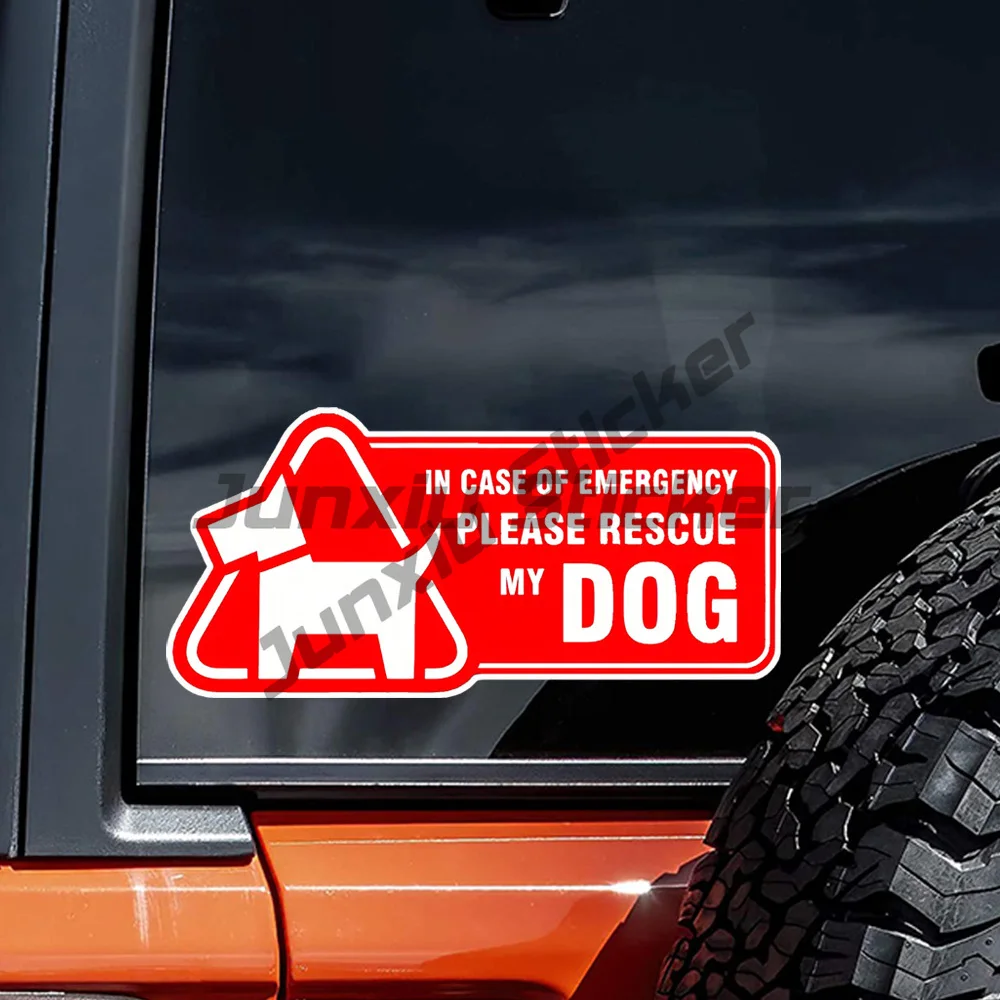 

IN CASE OF EMERGENCY PlEASE RESCUE MY DOG Stickers, The Manifesto of Pet Lovers, Funny Waterproof Vinyl Decal for Car