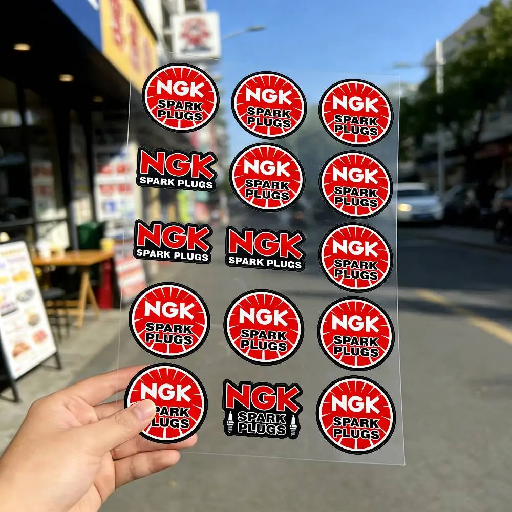FOR NGK SPARK PLUGS Long Lasting Waterproof Reflective Sticker Scratch Conceal Fit Motorcycle Car Helmet Fridge Water Cup Decals