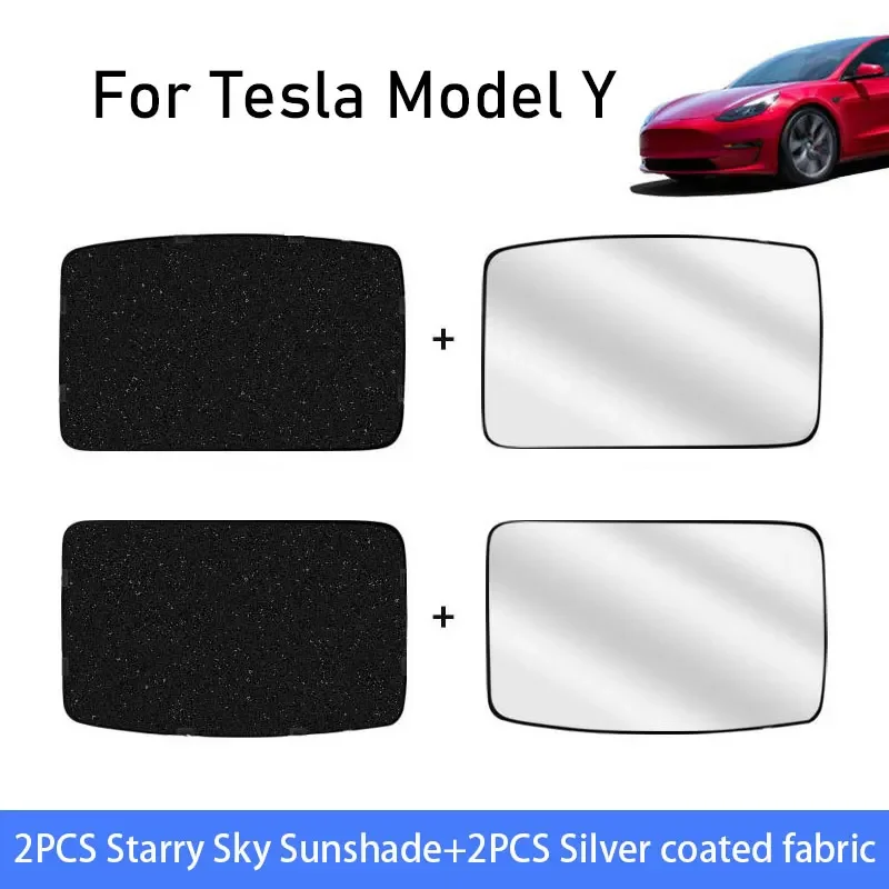 Front Rear Sunroof Windshield Skylight For Tesla Model 3 Y Split Upgrade Buckle Sun Shades Glass Roof Sunshade