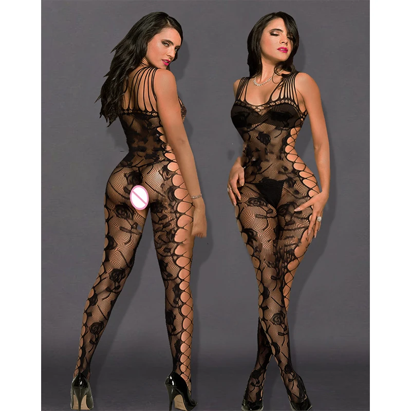 Sexy Fishnet Bodysuit Hollow Out Open Crotch Sex Clothes See Through BodyStocking Mesh Erotic Sex Tight Bodysuit Exotic Catsuits image 5