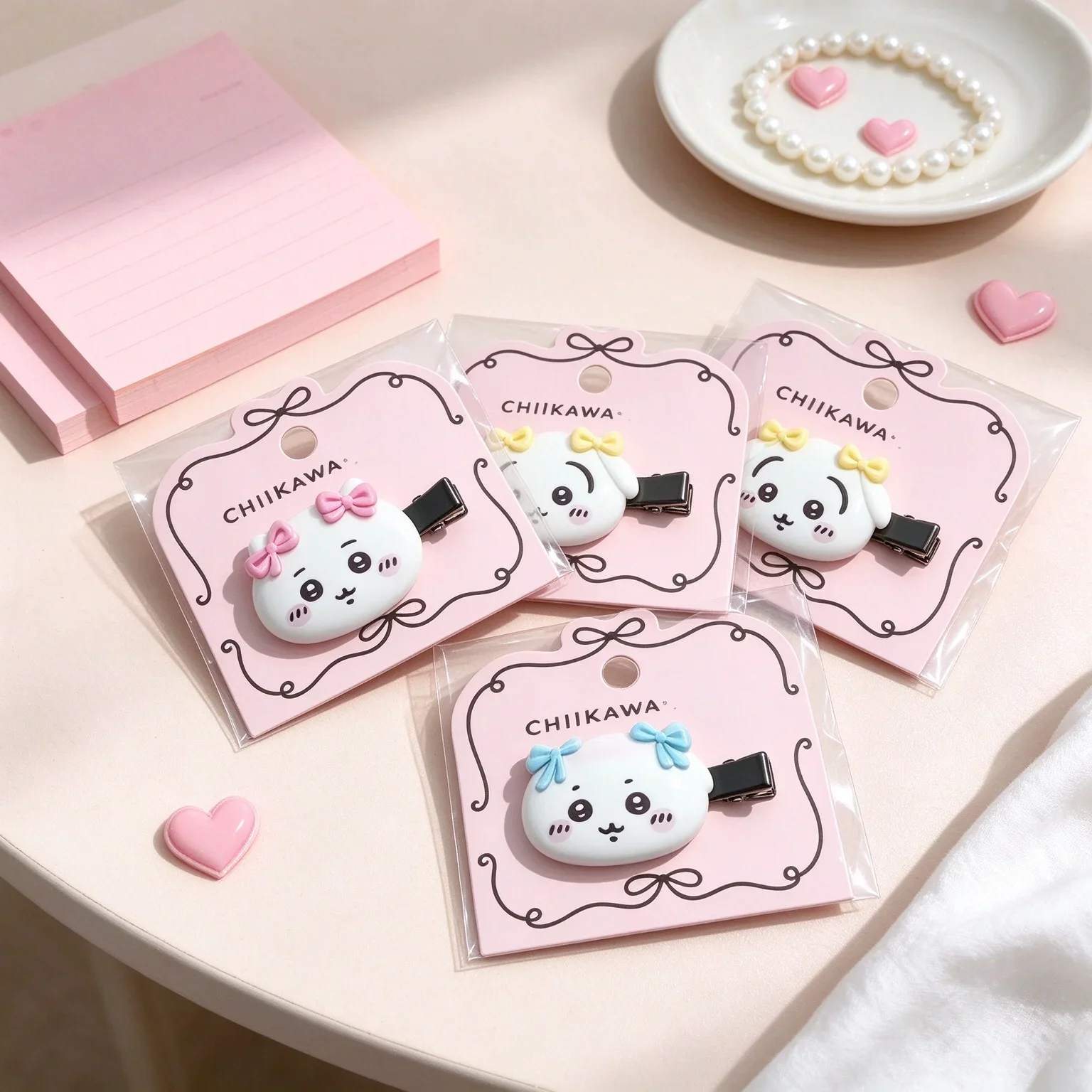 #NEW Chiikawa Resin Bow Hair Clip, Cute Cartoon Side Bang Duckbill Barrettes, Lovely Hair Accessories for Girls Daily Wear