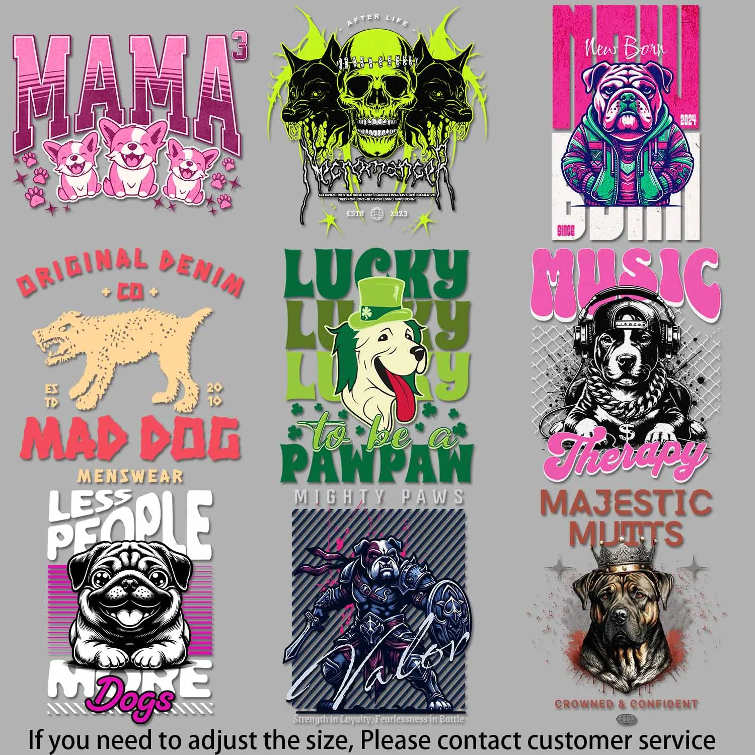 Iron Sticker for Clothing Music - therapy dog art Fantasy - canine hero art Whimsical Patterns Easy to Use DIY Decoration
