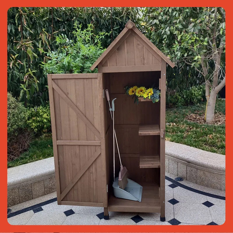 Pastoral Storage Rainproof Locker Waterproof Cabinet Sunscreen Multi-layer Storage Locker Small Size Garden Tools
