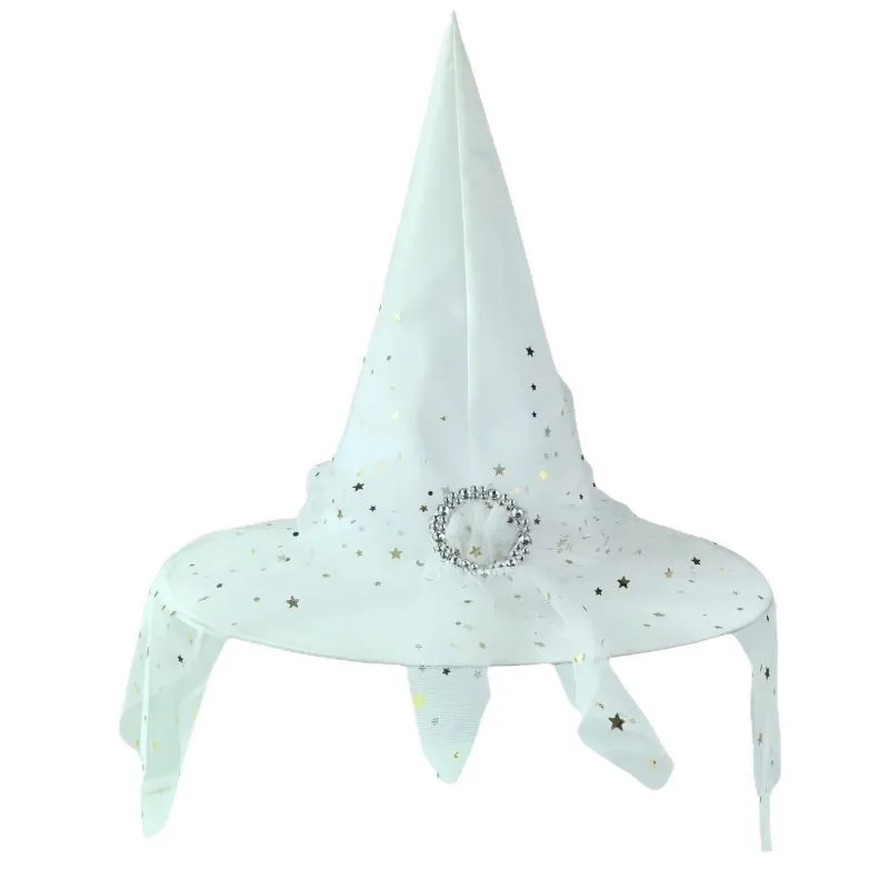 

New Halloween wizard hat decoration props: Female wizard adult witch hat headwear for children's holiday hat decoration