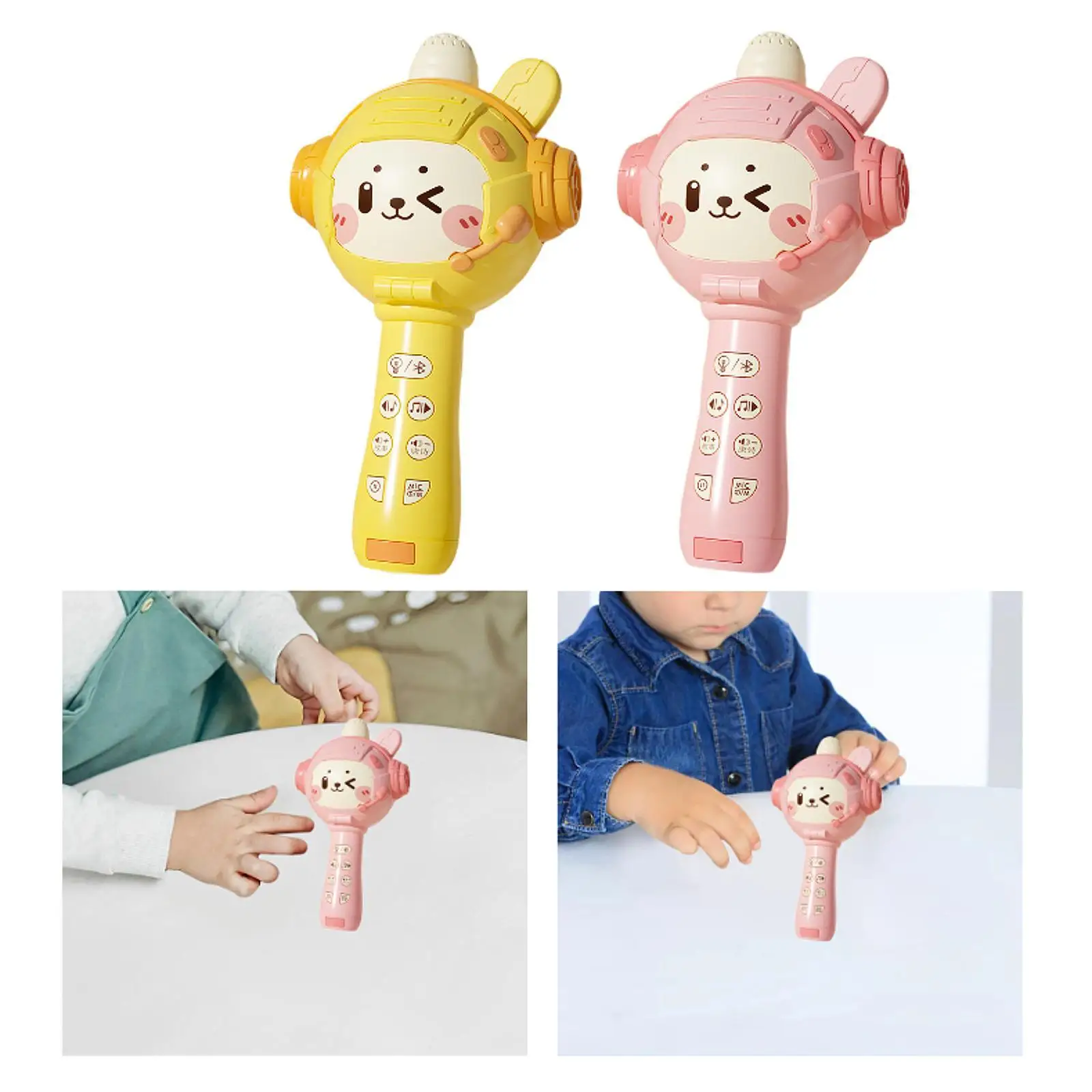 Singing Microphone Cute Wireless Bluetooth Musical Toy Portable Wireless Machine for KTV Adults Birthday 3+ Year Old Girls Boys