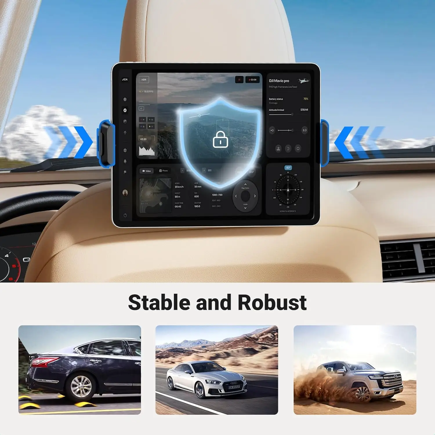 UGREEN Tablet Holder Car Headrest Tablet Holder Children's Headrest Mount 360 Degree