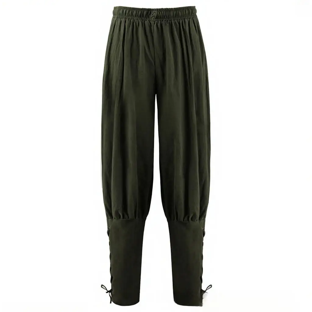Medieval Loose Casual Pants Pure Color Halloween Small Foot Strap Wish Hot Long Pants Women's Ethnic Costume Stage Costume