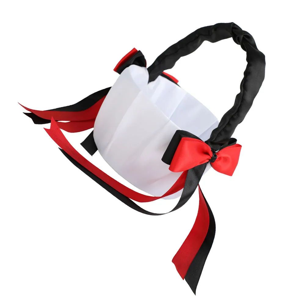 

Portable Elegant Black Ribbon Bowknot Flower Girl Basket Wedding Ceremony Decor Romantic Event Accessory Wedding Baskets
