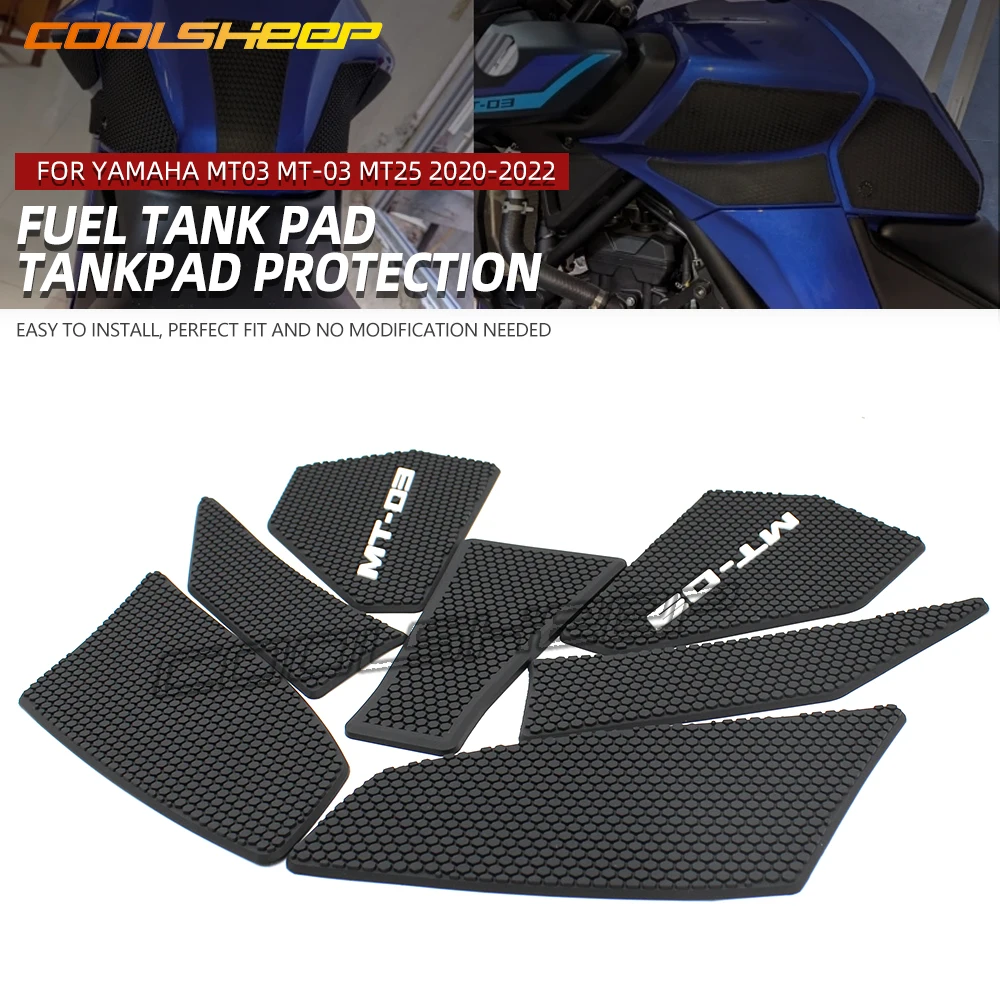 Fuel Tank Pad For Yamaha MT03 MT-03 MT25 2020 2021 2022 Stickers Decal Side Gas Knee Grip Traction Pad Tankpad Protection