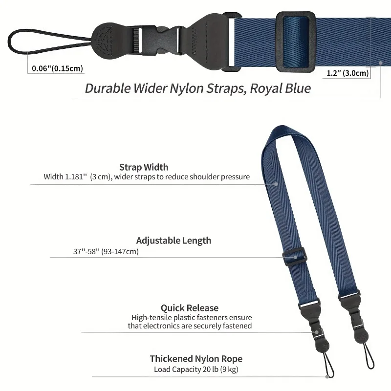 Adjustable Length Camera Shoulder Strap Universal Nylon Material Shoulder Strap Camera Strap for Sony Canon Nikon Fuji Panasonic