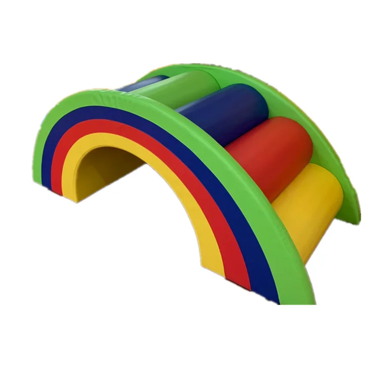 Wholesale colorful customized toddler rainbow soft play zone soft Leisure center portable for children rainbow theme