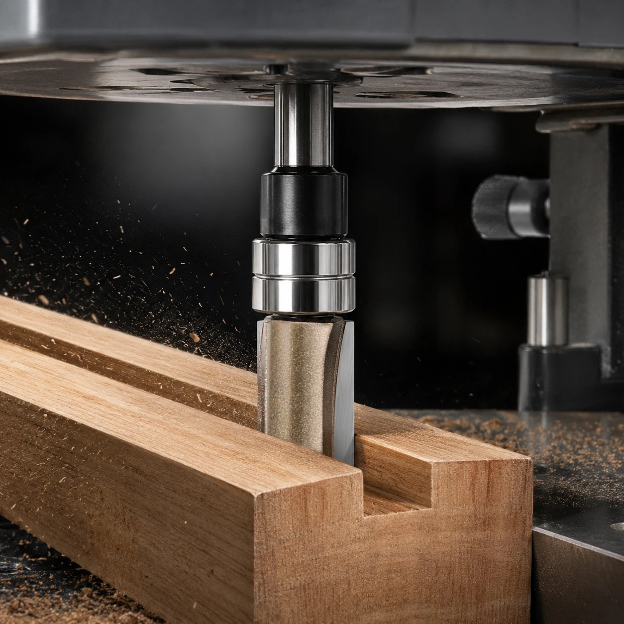 Fräser mit Doppellager, Schablone, gerades Werkzeug, Holzbearbeitung, 6 mm, 1/4" Schaft, zum Rillen in Holz, Kantenbearbeitung, Fräswerkzeug – Detail 2