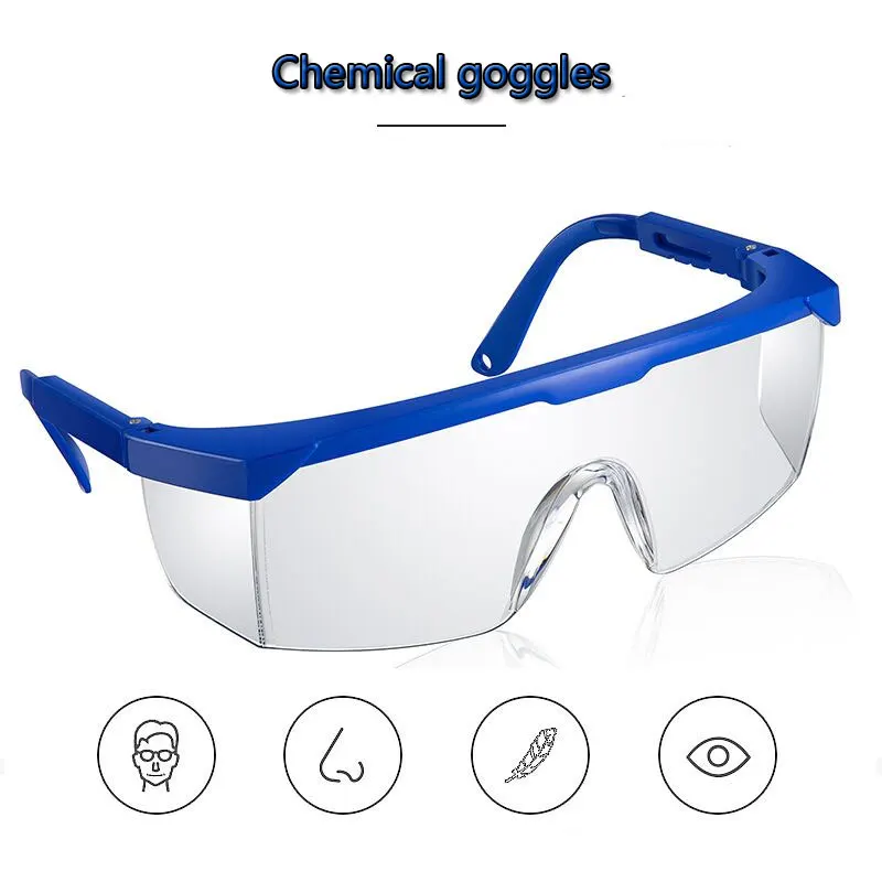 Chemical Goggles Wide Vision Safety Goggles Adjustable Temples Eye Shied Lab Laboratory Glasses Safety Protection Accessories