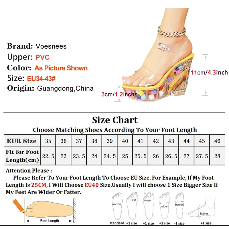 Comfort Wedges Heel Summer Women High Heels Transparent PVC Platform Sandals Designer Fashion Buckle Strap Crystal Jelly Shoes