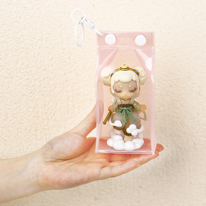 Multifunctional Clear Dolls Display Box Keychain Outdoor Travel Headset Data Cable Milk Box Storage Bag