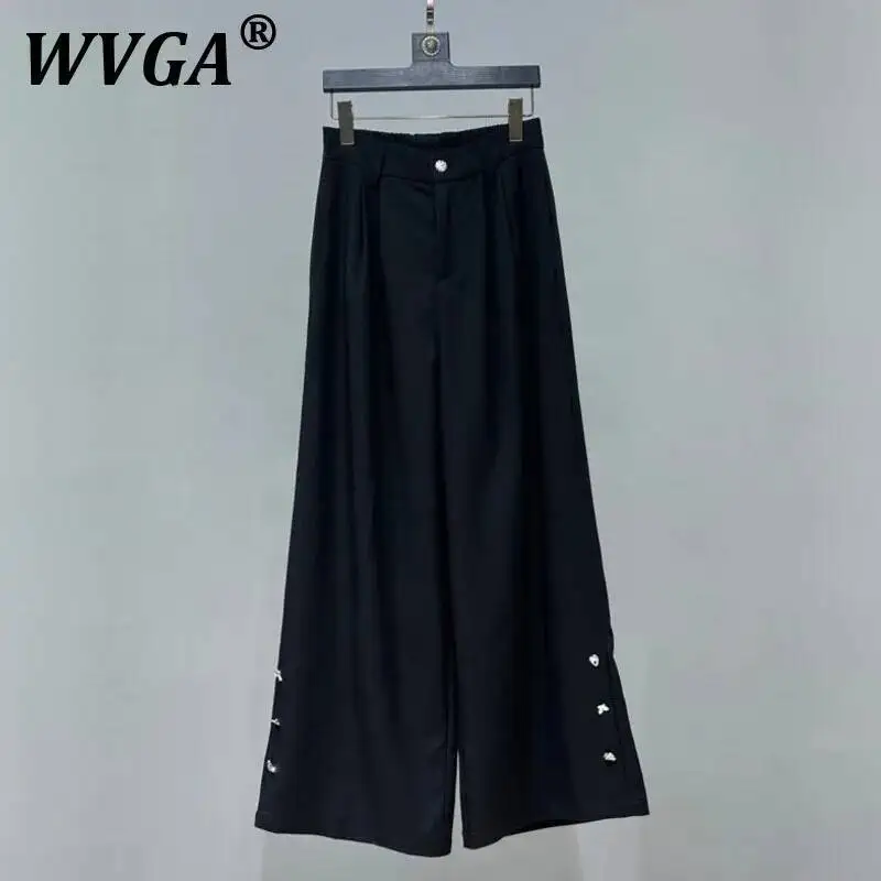 

WVGA Spring Autumn New Men's Tide High Street Draped Design Fashion Pocket Niche Chic Casual Straight Suit Pants Ins Y2K W10314