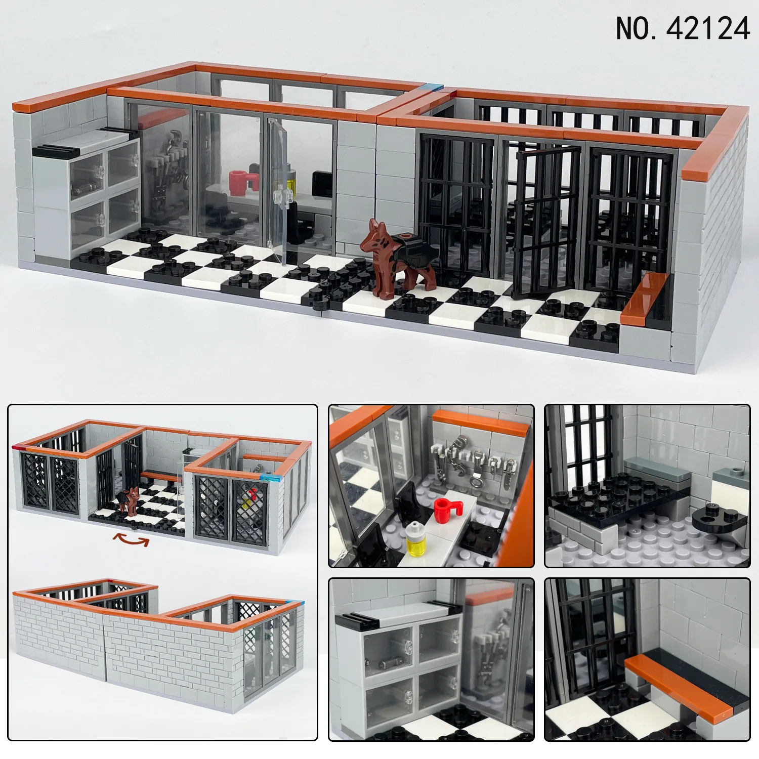 City Police Prison Station Building Blocks SWAT Dog Prison Figures Accessories Bricks Educational Toys Gift For Children Boy