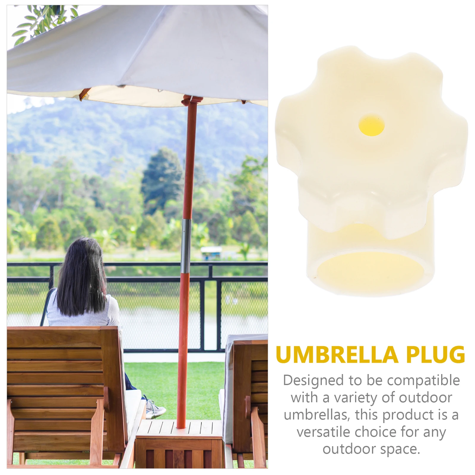 

Stable Sun Umbrella Base Accessories Replacement Cap for Outdoor Patio Parasol Stand Windproof Easy Install Tube Rod Connector