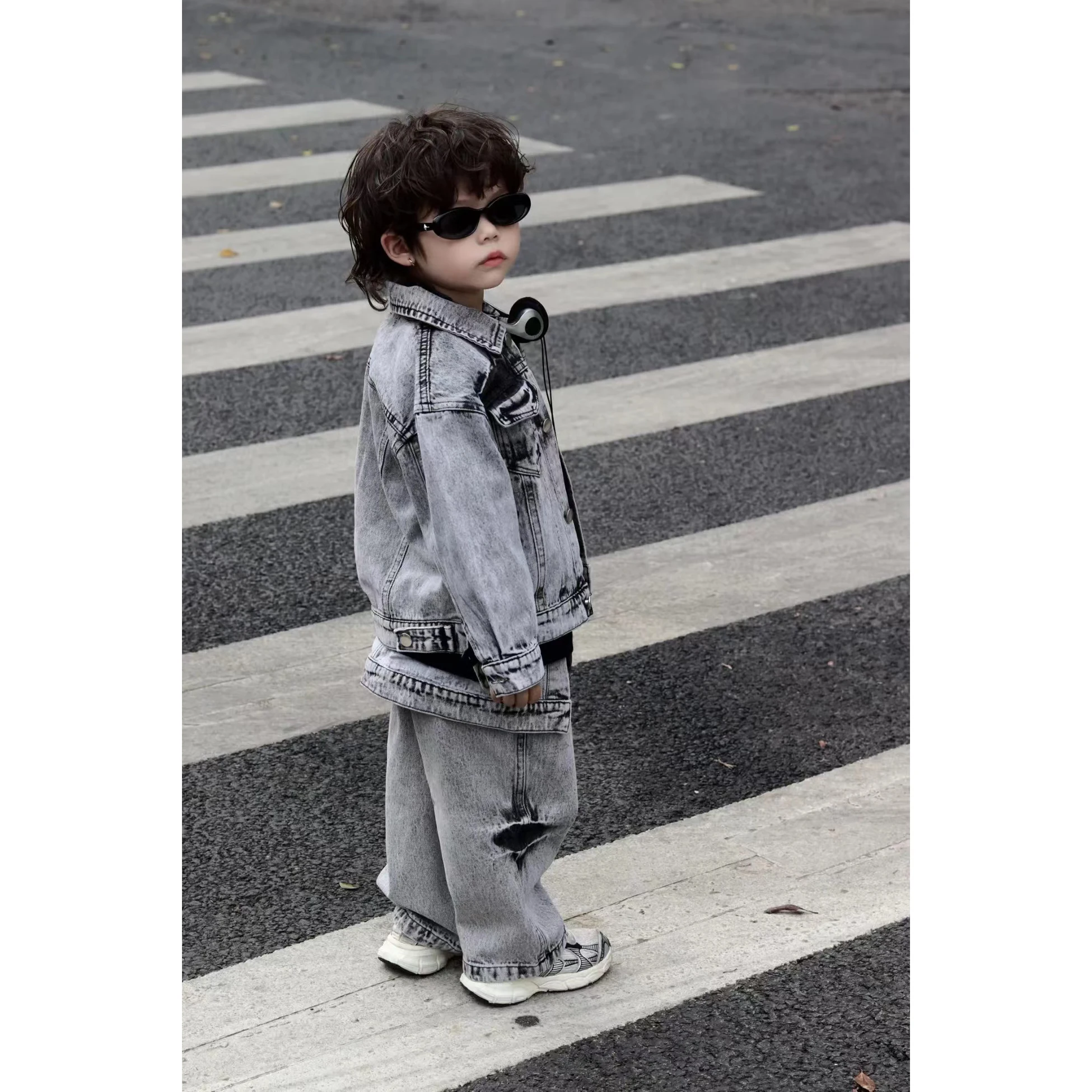 Baby Boys bambini cappotto di jeans primavera autunno Kid Fashion casual Gentleman Jean Top + pantaloni larghi 2 pezzi abiti Set Streetwear bello