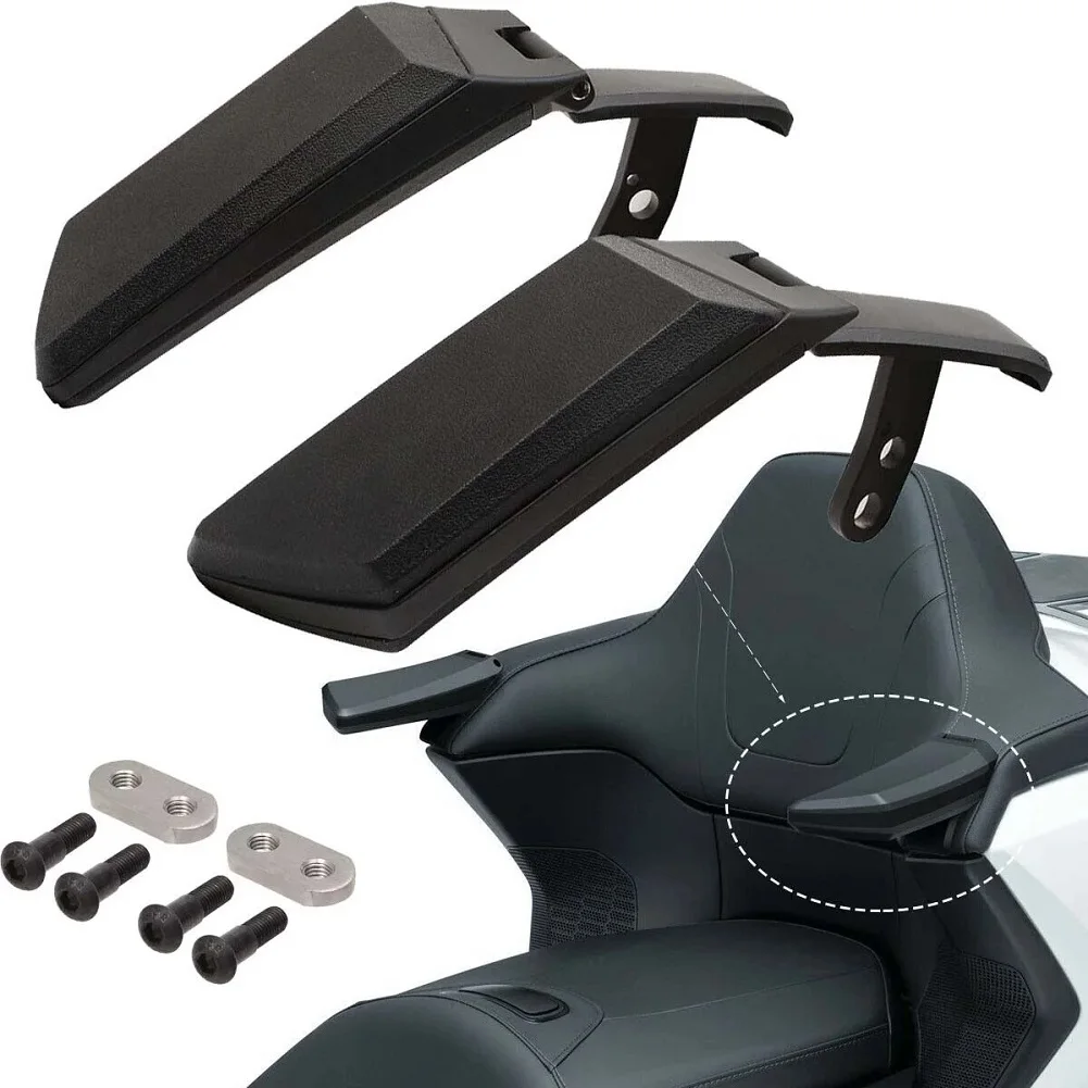 

Motorcycle Black Adjustable Rear Passenger Seat Armrest Cushions Pad Pillion Pillow For Honda Goldwing GL1800 Tour 2018-2022