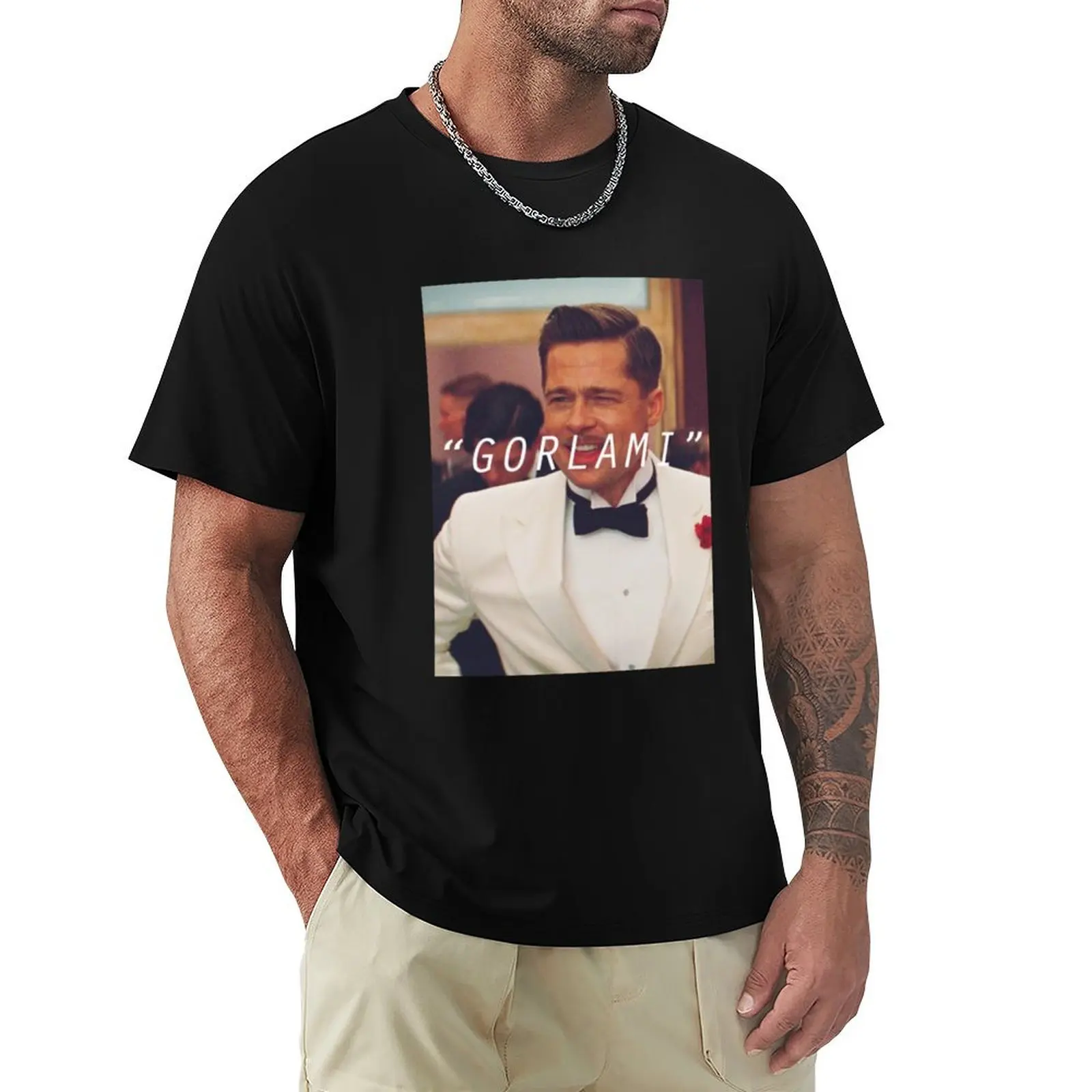 

Inglourious Basterds &x27;Gorlami&x27; Brad Pitt T-Shirt anime sports fans men tshirt