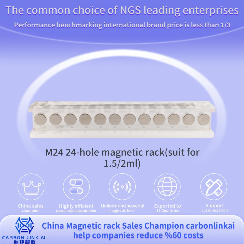 Cremagliera magnetica Champion delle vendite in Cina Cremagliera di separazione magnetica da 1,5 ml a 12 tubi M24 bene come cremagliera magnetica permanente al 40% di prezzo
