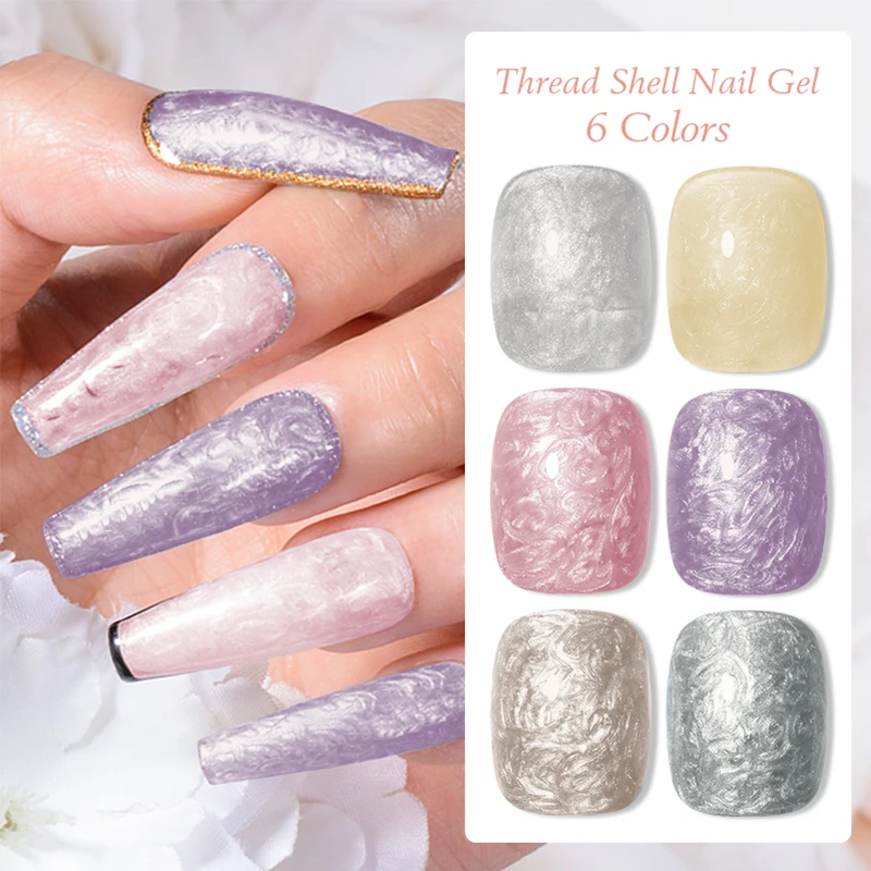 

Nail Polish Glitter Pearlescent Shell Gel Shimmer Mermaid Vortex Thread Effect Gel Immersion LED UV Curing Requires DIY Nail Art