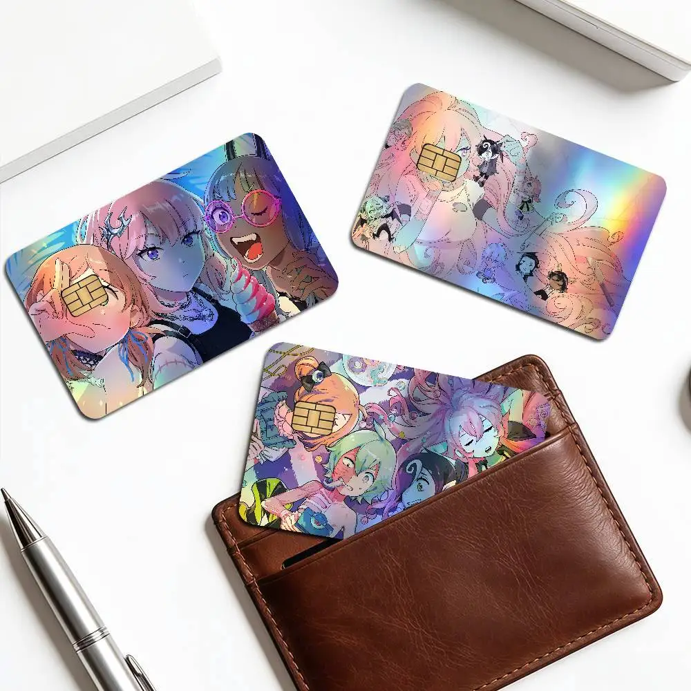 D-Devils CandyS Cartoon anime Rainbow Laser Bank Card Stickers Self Adhesive Waterproof Daily Ornament