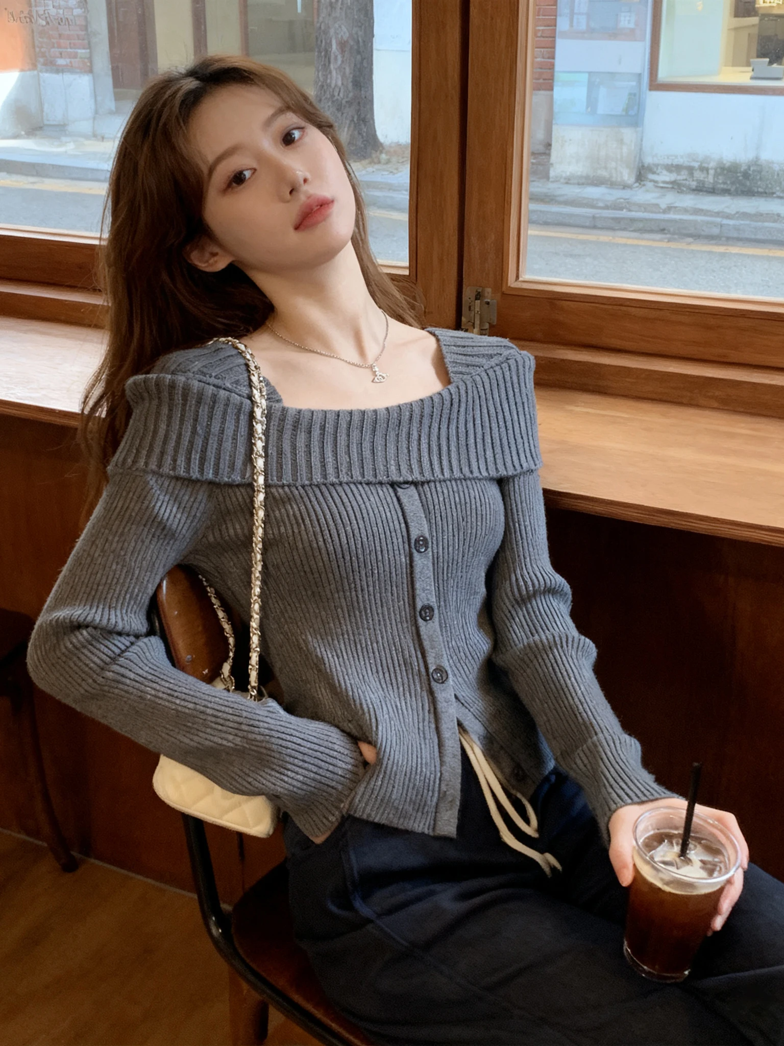 

Вязаный свитер Winston Art Student с одним открытым плечом, многослойный, красивый, в стиле ретро, мягкий, уютный, базовый топ для женщин, осень-зима