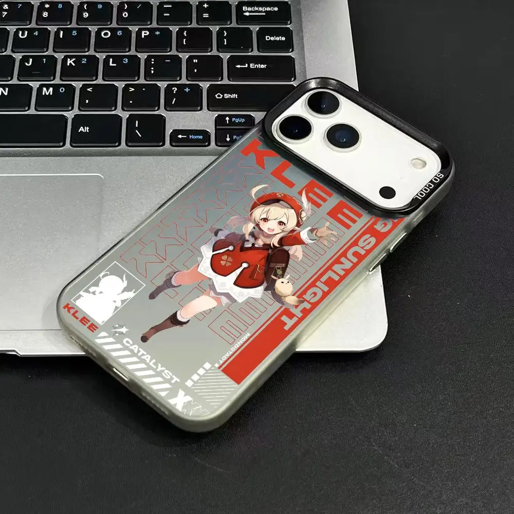 جينشين تأثير دور لطيف قضية الهاتف آيفون 17 16 15 14 13 12 11 برو ماكس الهواء ماتي ليزر أورورا للصدمات فوندا