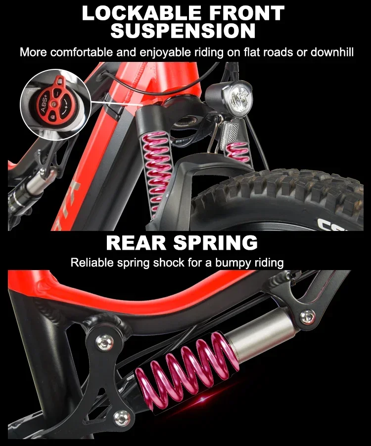 Electric Bicycle Heda-TX19 1000W 48V19.2AH Hydraulic Brake E-Bike Full Suspension 27 Speed ​​No Transmission T1 Electric Bike - view 4