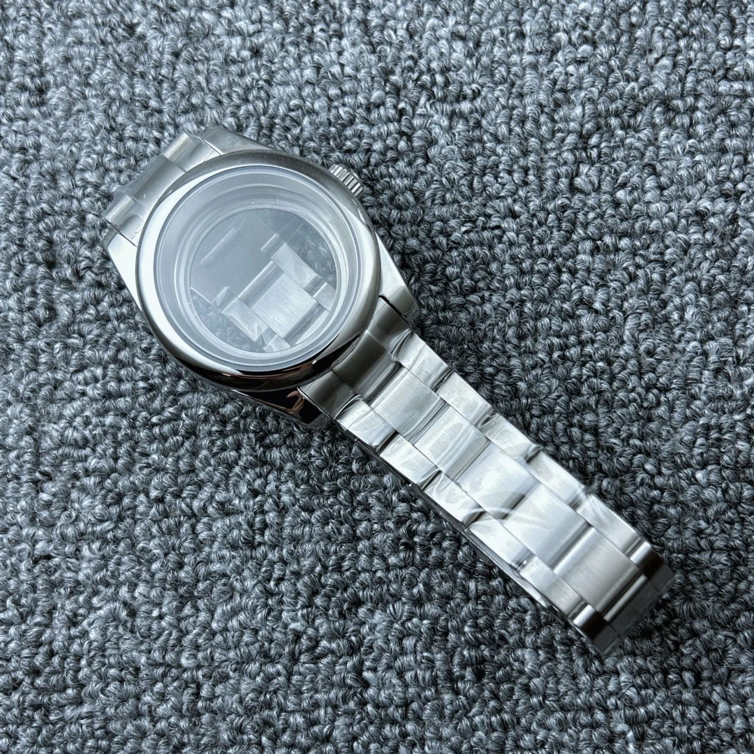 39/36mm Gold Silver Fluted Case Men Women Wrist Watch Strap Parts for Seiko Oyster Datejust NH35 NH36 NH70 Movement 28.5mm Dial