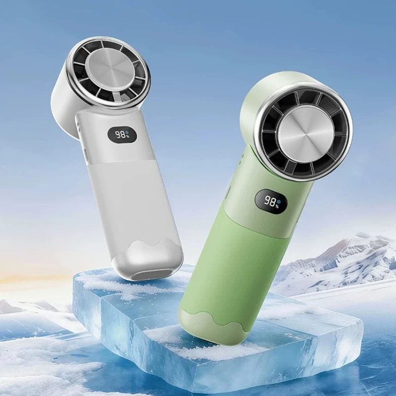 2026 New Cooling Neck Fan Mini Air Conditioner Handheld Portable Silent Rechargeable Long Lasting Battery Air Cooler Desktop Fan
