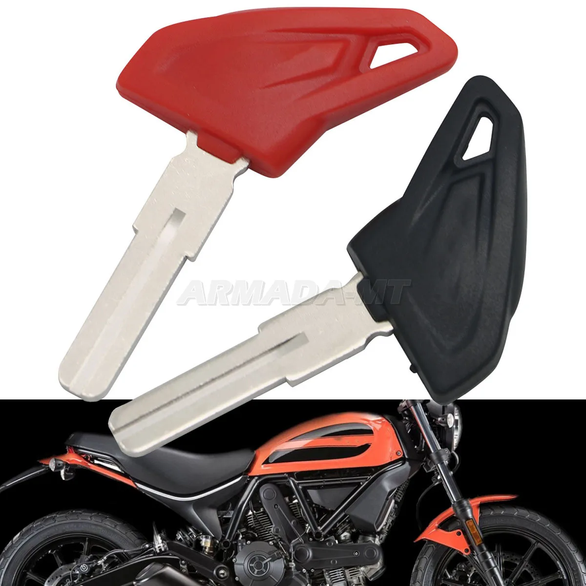 Motorcycle  For Ducati Scrambler 400/800/1100 Uncut Blank Key Replace Embryo Blade ABS Plastic