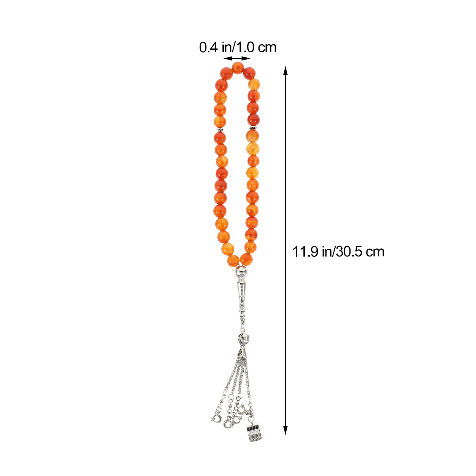 Bracciale con perline di agata Preghiera rotonda Preghiera con corniola Lega di perline Tasbih Bracciale Rosario Decor Festival musulmano Perline fai da te