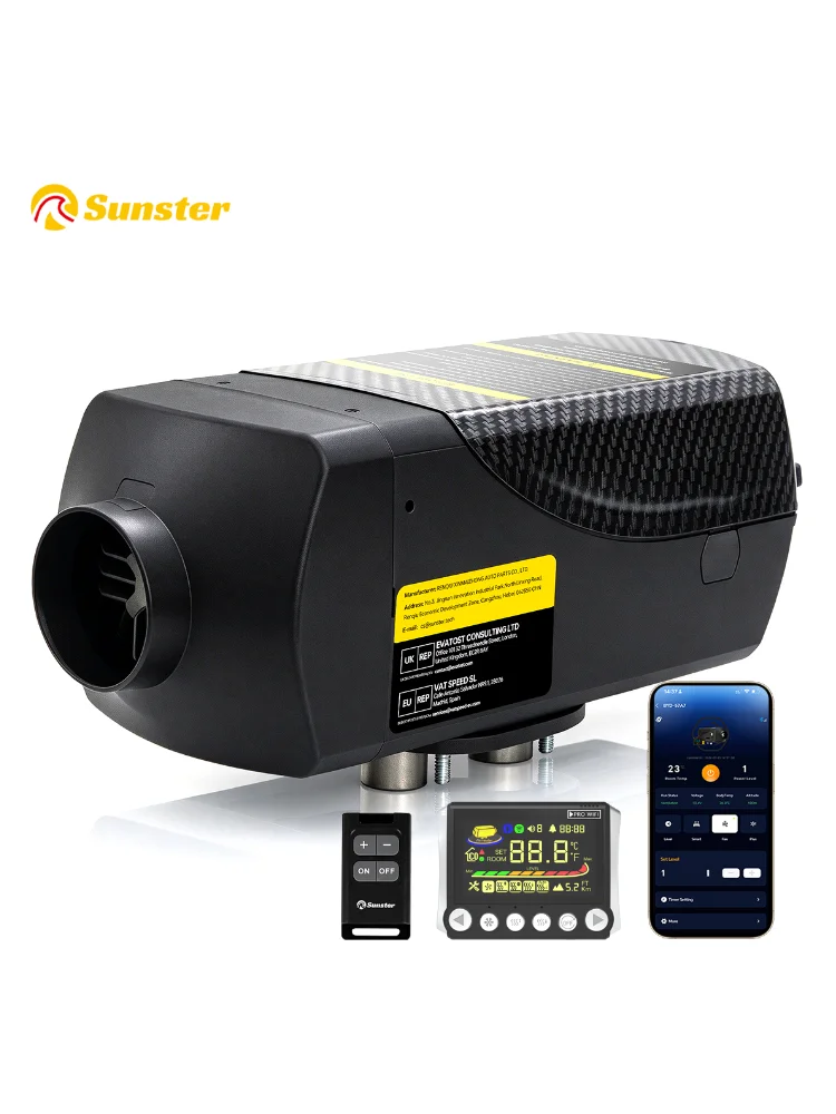 2KW All-in-One Diesel-Standheizung 12V/24V WIFI Bluetooth LCD-Fernbedienung Höhlenmodus für Wohnmobil, Camper, Wohnwagen, Zelt, LKW