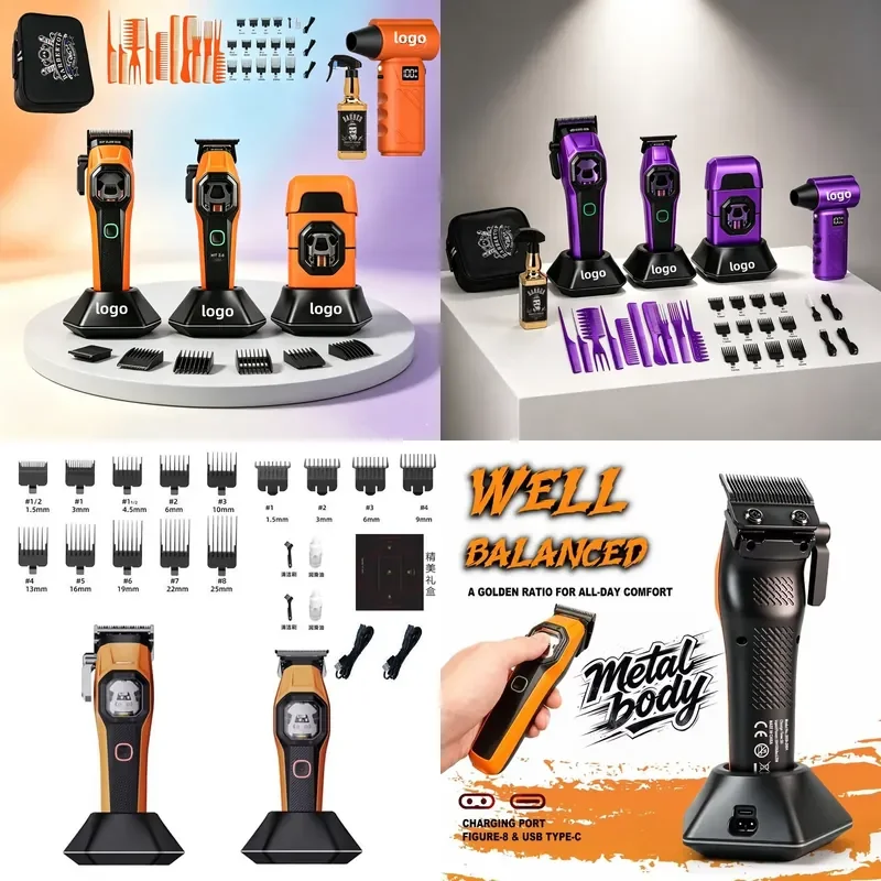 for Multifunctional 6 in 1 Wireless USB Facial Hair Razor Trimmer Beauty Device Hair Dryer Sprayer Lithium Ion Battery Salon