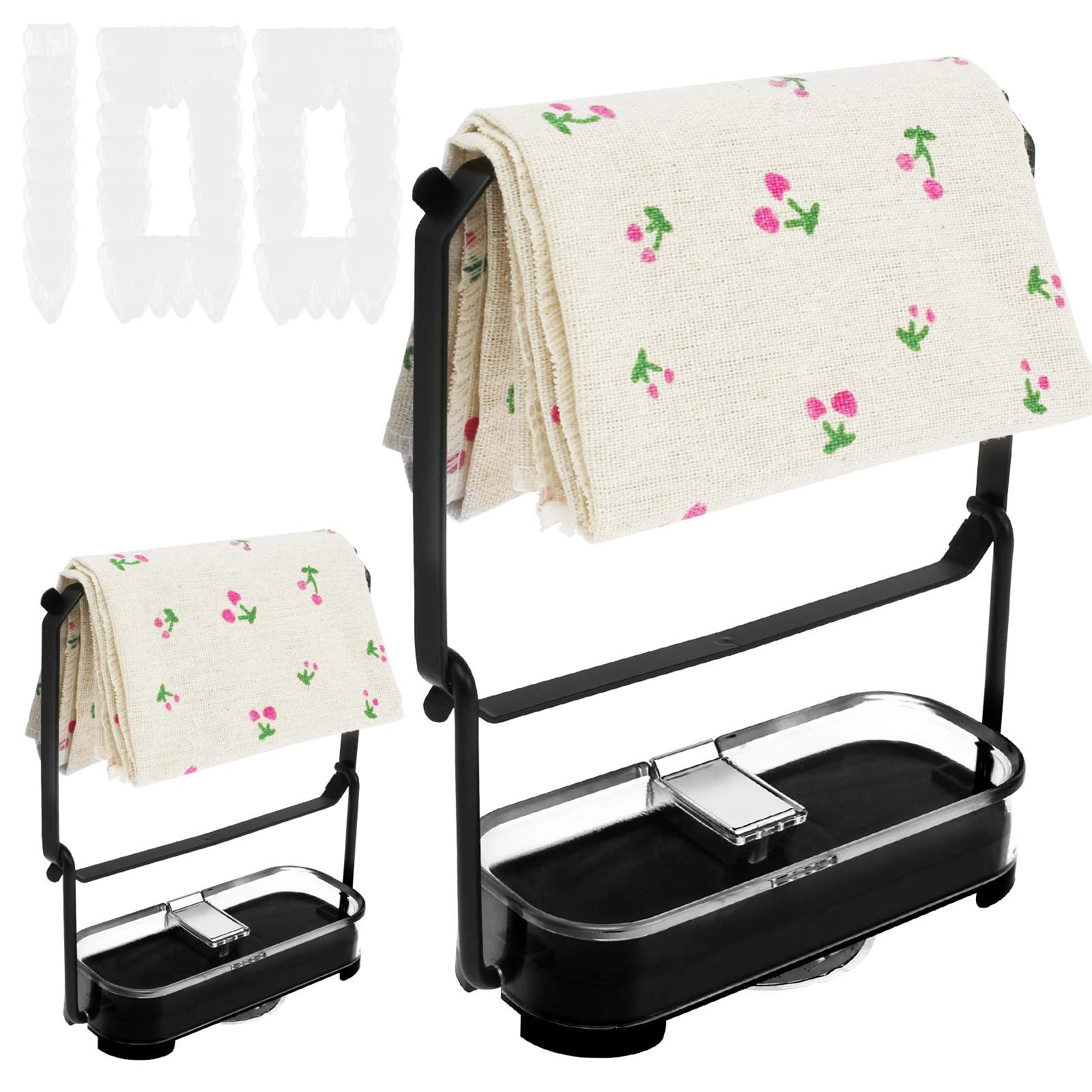 

1/2Pcs Suction Cup Sink Filter Rack with 50/100 Filter Mesh Bag Folding Sink Food Catcher Filter Reusable Kitchen Sink Food