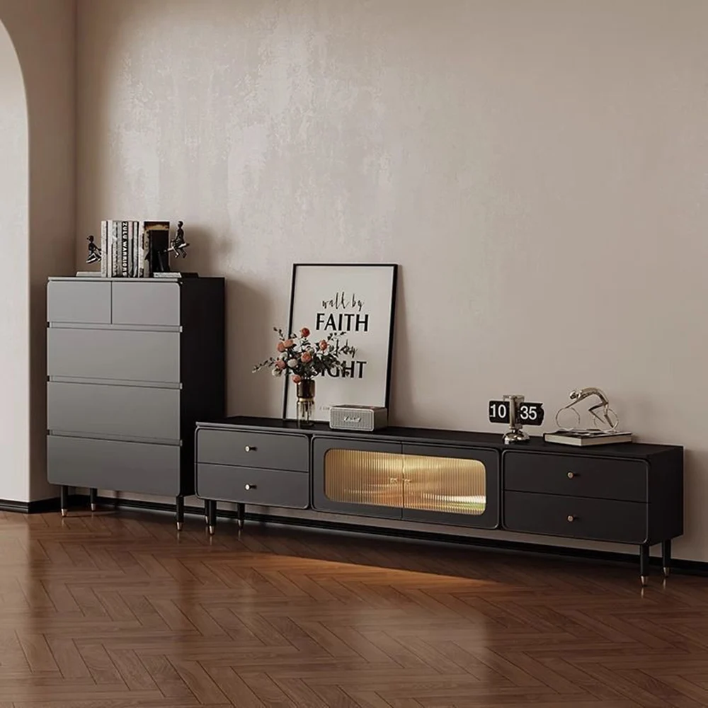 

Glass Doors Tv Cabinet Storage Ornament Simple Design Tv Cabinets Handles Luxury Meuble Television Salon Home Decoration