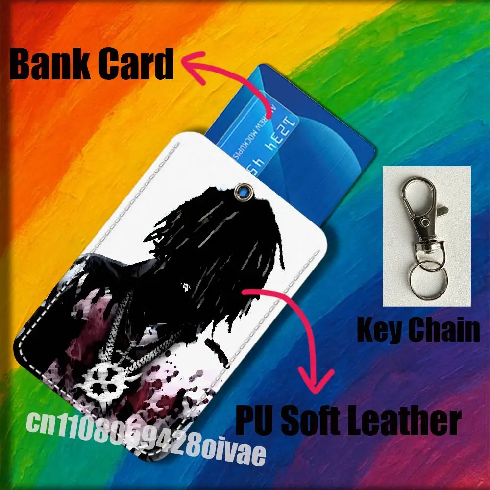 K-ken c-carson um grande caos mais caos adolescente x para clipes de identificação banco de crédito campus titular do cartão capa decoração chaveiro de couro do plutônio