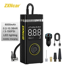 ZXNCAR Rechargeable Air Pump Tire Inflator Portable Compressor Digital Cordless Car Tyre Inflator For Motocycle Bicycle Balls