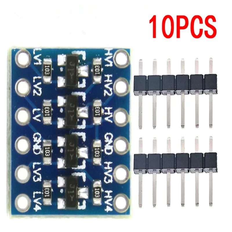 10pcs 4 channel IIC I2C Logic Level Converter Bi-Directional Module 5V to 3.3V