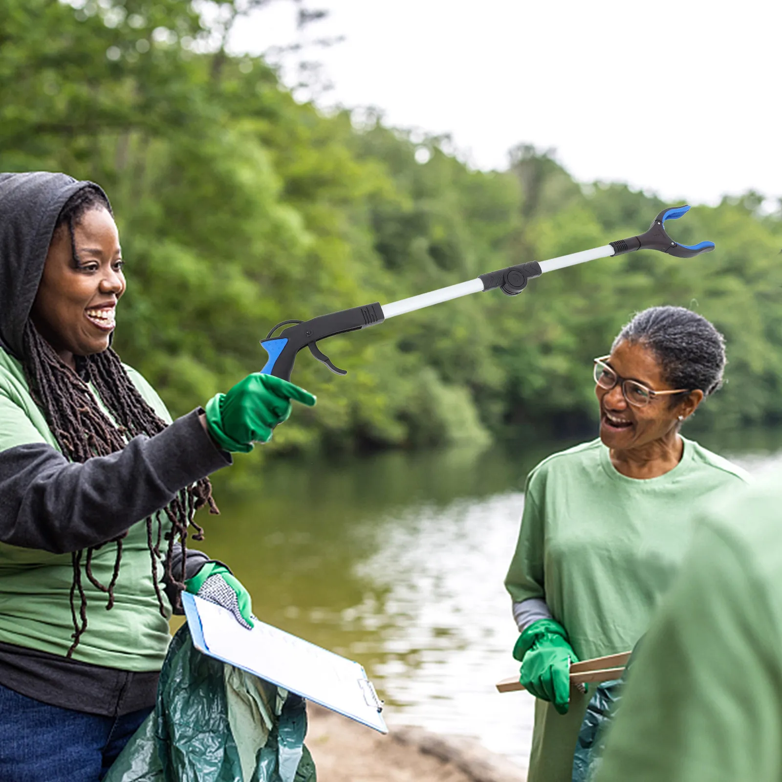 

Foldable Garbage Clamp Portable Trash Grabber Tool Outdoor Sanitation Light Weight Handy Reach Grabber Garbage Picking Tool