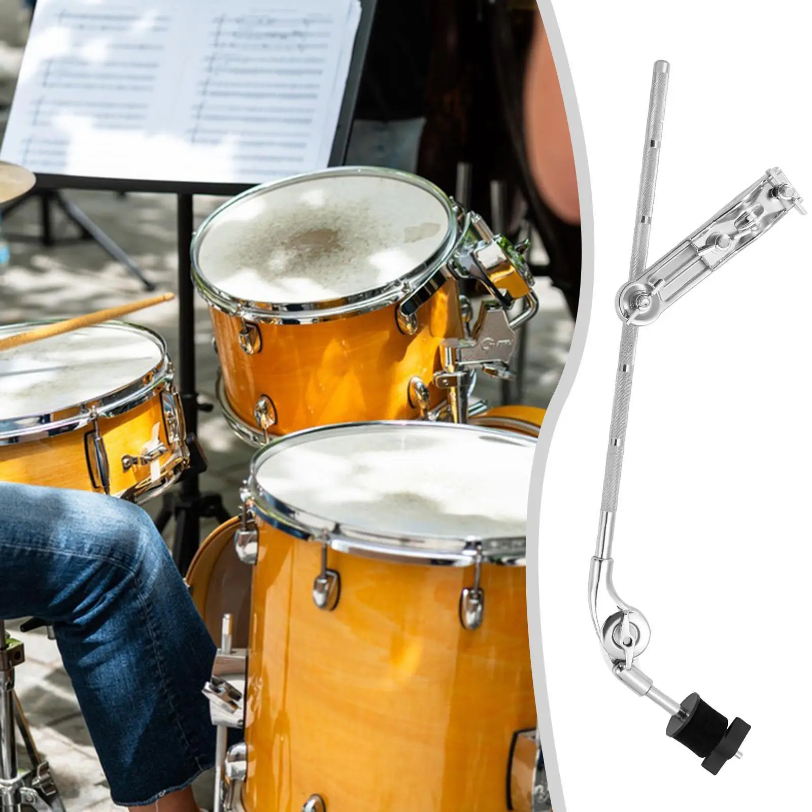 

Drum Pedal Holder Clamp Adjustable Alloy Cymbal Stand Drum Accessory for Beginner Practice and Training